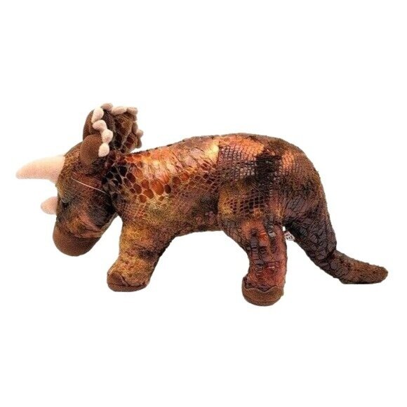 2/$15 Douglas Cuddle Dinosaur Plush Brown 11.5" Stuffed Horn Triceratops #7727 - Picture 4 of 11